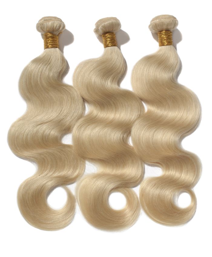10A Grade Virgin Human Hair Bundles | 613 Blonde | Body Wave - Double Weft, Tangle Free, Healthy Ends