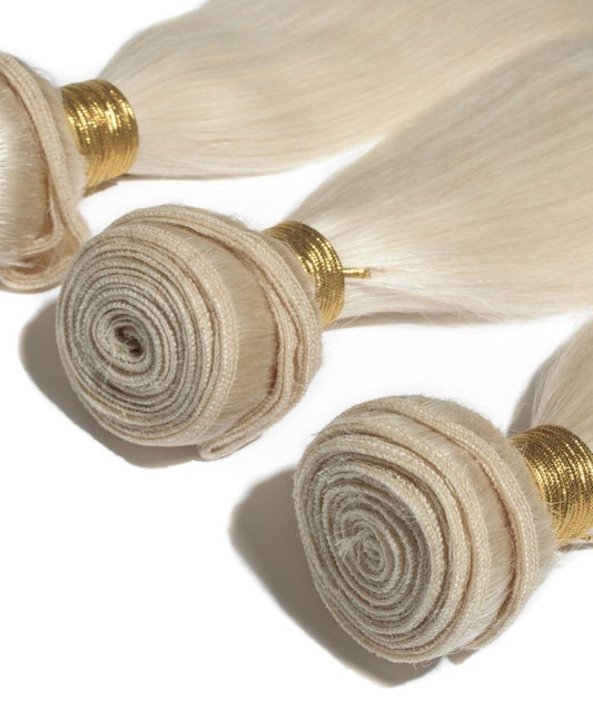 10A Grade Virgin Human Hair Bundles | 613 Blonde | Straight - Double Weft, Tangle Free, Healthy Ends