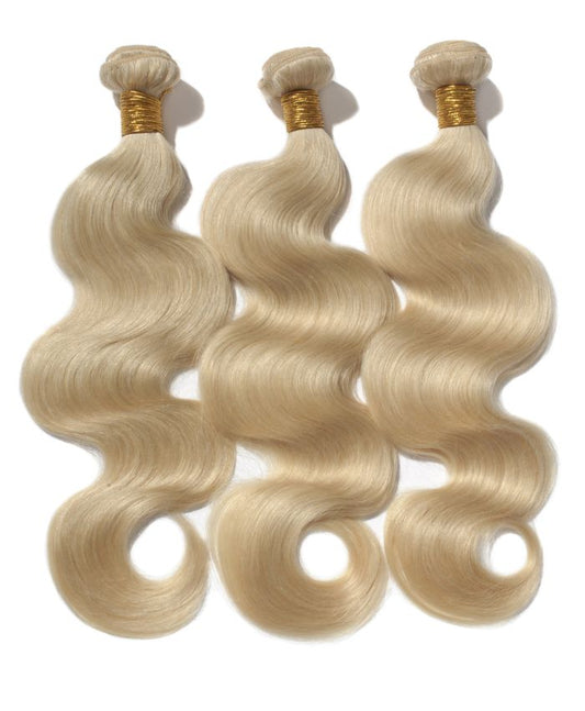 10A Grade Virgin Human Hair Bundles | 613 Blonde | Body Wave - Double Weft, Tangle Free, Healthy Ends