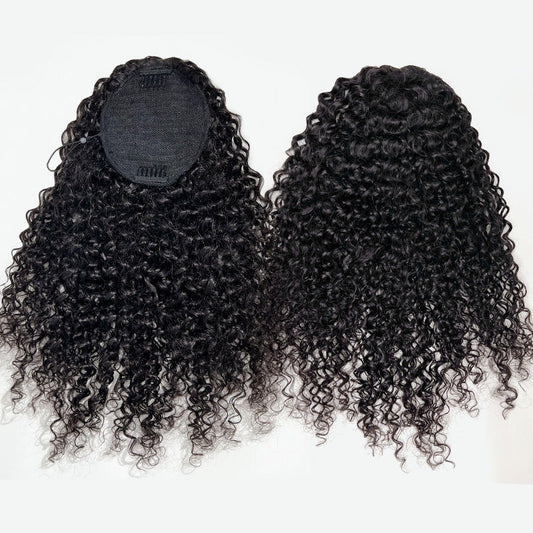 Kinky Curly Ponytail with Invisifit Strap with Clip In 100% Brazilian Virgin Human Hair