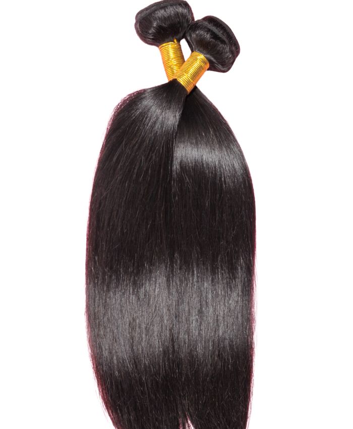 10A Grade Virgin Human Hair Bundles - Yaki Straight Double Weft, Tangle Free, Healthy Ends
